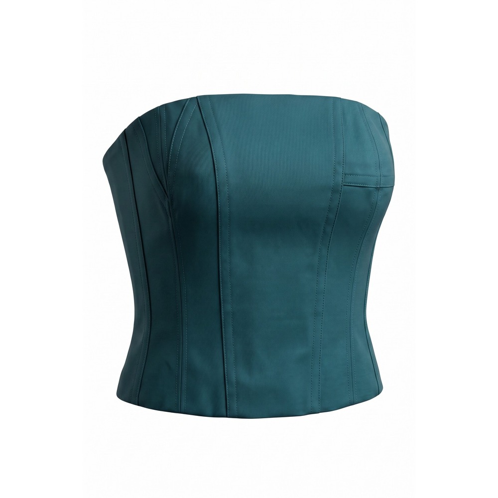 AMIRI MA Bustier Rainforest Green Wool Corset Top Size 38 NWT
